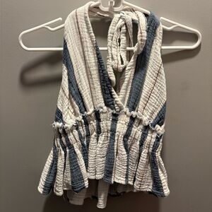 Ocean Drive Beachy Striped Halter Top